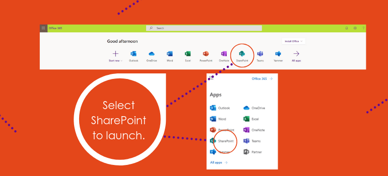 select sharepoint to launch