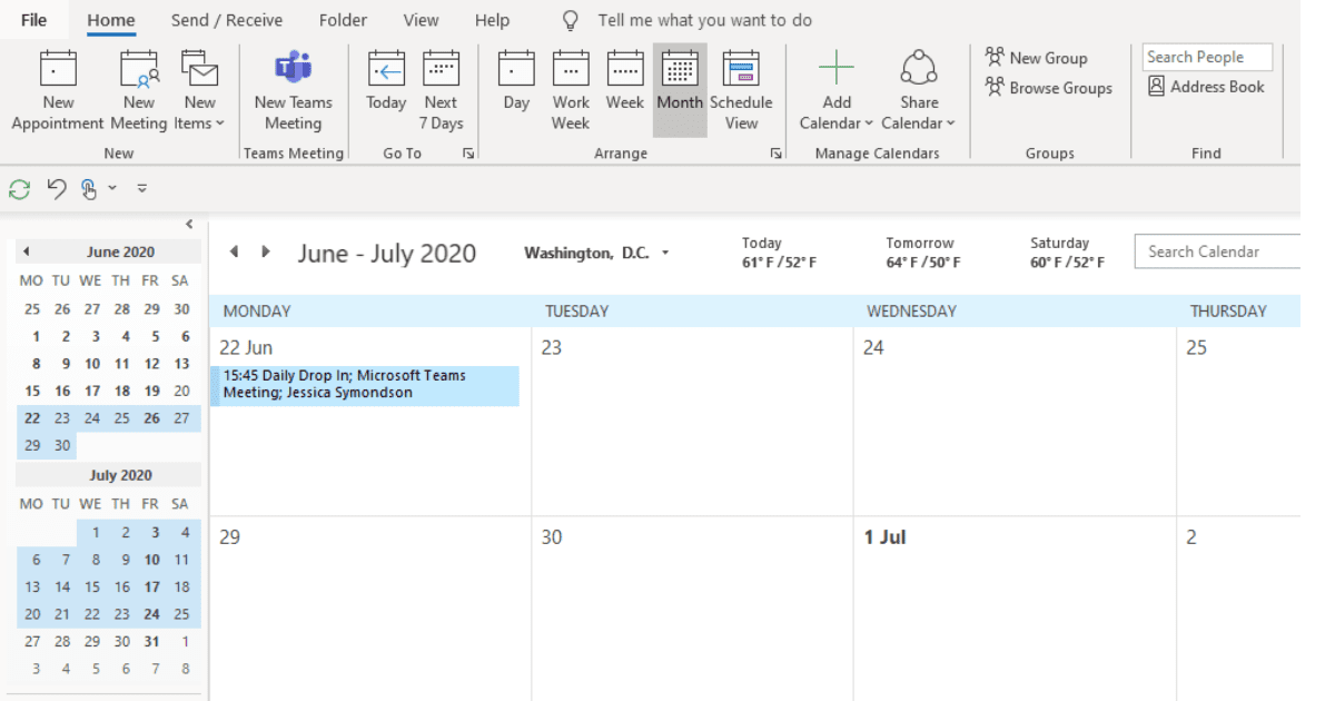 Access your Microsoft Teams Meetings via your Outlook Calendar